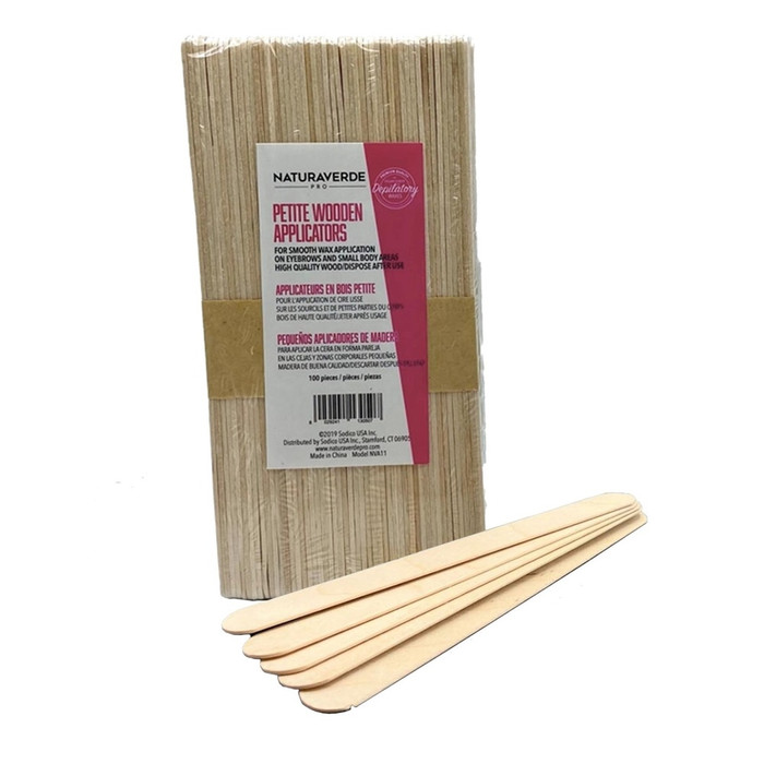 NATURAVERDE WAX WOODEN APPLICATORS 100PC - PETITE