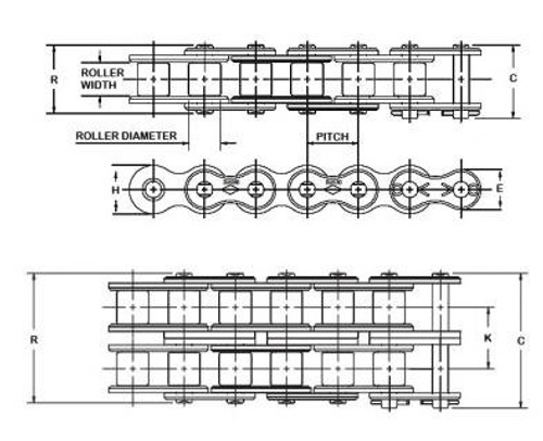 60 RIV 10FT TIMKEN Standard Series Roller Chains MADE IN USA 60 RIV 10FT TIMKEN Standard Series Roller Chains MADE IN USA