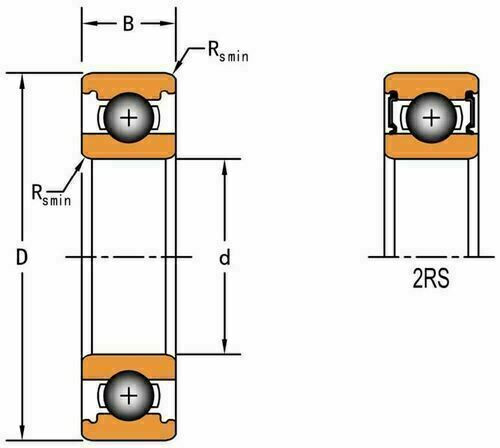 6801 2RS Double Seal Ball Bearing 12 X 21 X 5