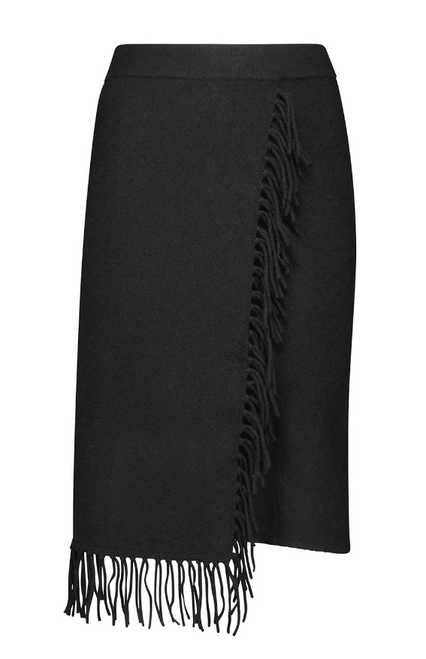 Cashmere Wrap Skirt with Fringe