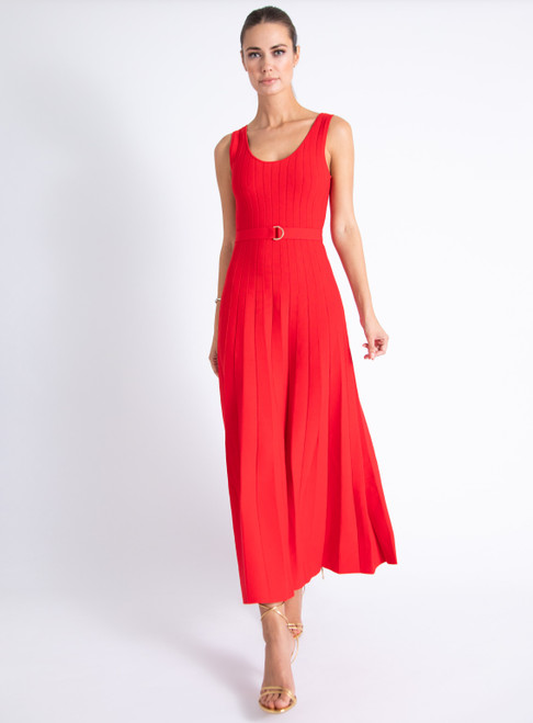 Ingrid Knit Midi Dress in Ruby