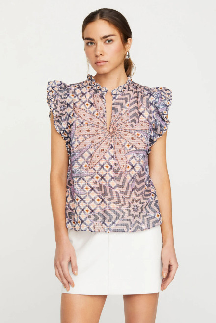 Merrit Top in Anise Lattice