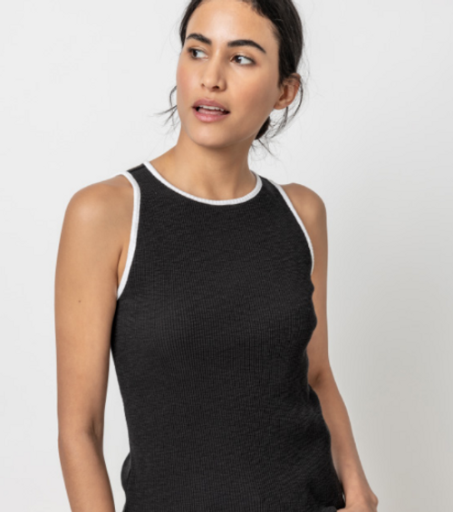 Black Contrast Binding Tank