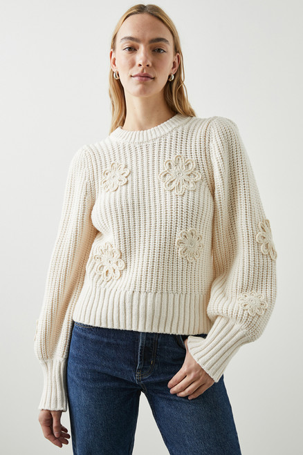 Romy Crochet Daisies Sweater