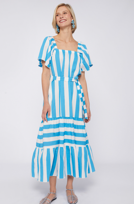 Palmira Turquoise Stripe Dress