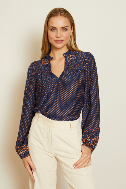 Solange Indigo Batik Top