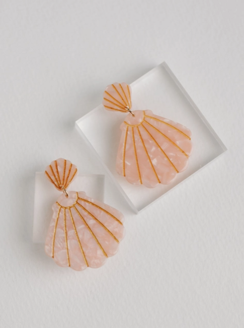 Pink Tortoise Shell Earrings