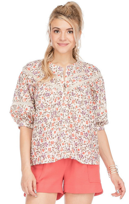 Floral Eyelet Blouse