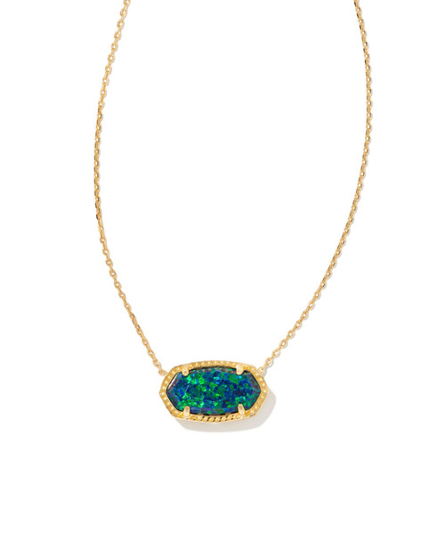 Elisa Pendant Necklace - Gold Night Opal 