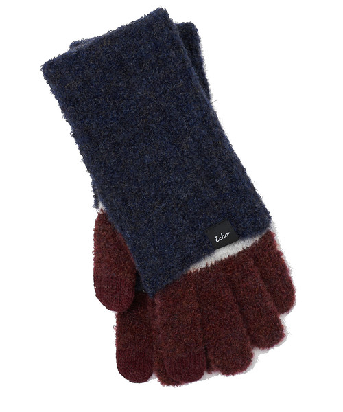 Plush Colorblock Foldover Cuff Gloves 