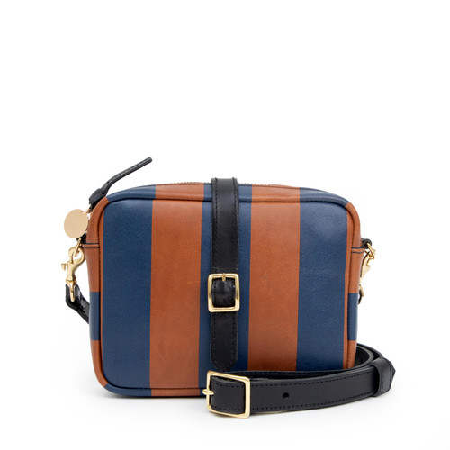 Clare V. - Gigi Bag in Cognac & Pacific Striped Rustic