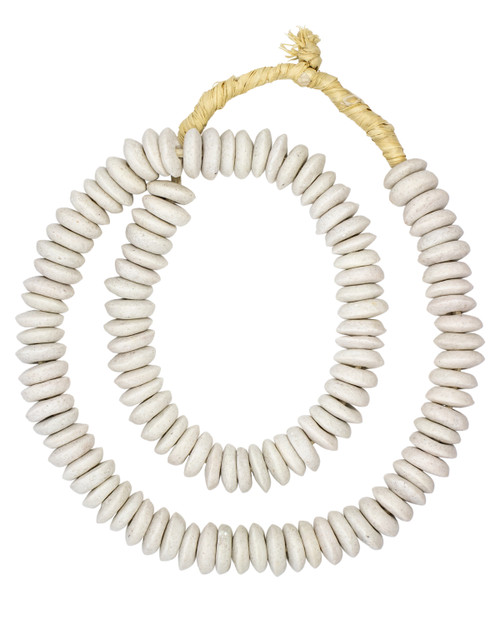 Mid Length Matte Trade Beads in White