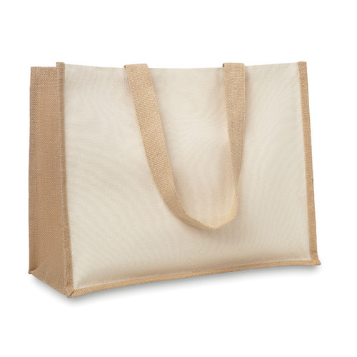 Jute/Canvas Shopping Tote Bag