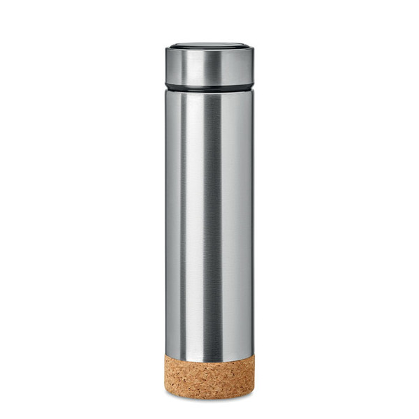 stainless vacuumed flask with cork base sustainable products