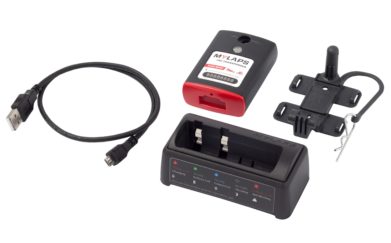 (Open Box) MyLaps TR2 Rechargeable Transponder (Car/Motorcycle), 2-year subscription (Open Box)