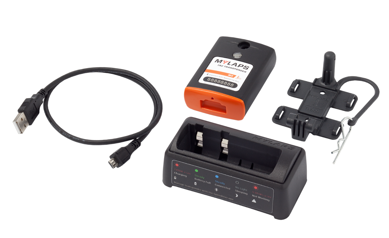 (Open Box) MyLaps TR2 Go Rechargeable Transponder (MX), No subscription (Open Box)