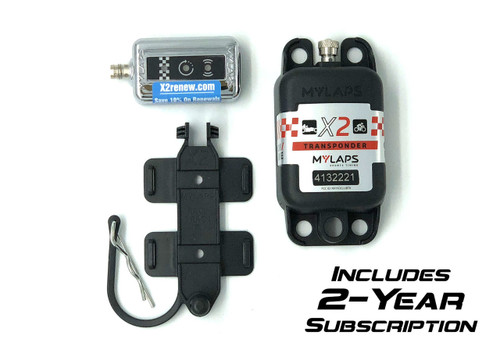 MyLaps X2 Rechargeable Transponder (Car/Motorcycle), 2-year subscription