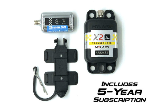 MyLaps X2 Rechargeable Transponder (Karting), 5-year subscription