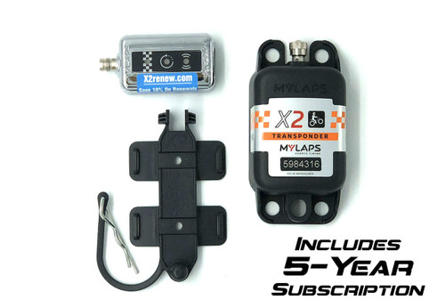 MyLaps X2 Rechargeable Transponder (Motocross/MX), 5-year subscription