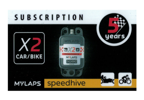 MyLaps Transponder Subscription Card - X2 Direct Power (Car