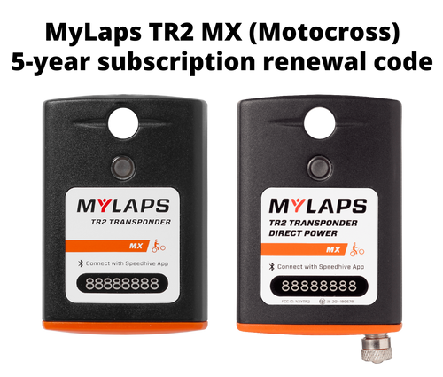 MyLaps TR2 subscription renewal code, 5-year MX (Motocross)