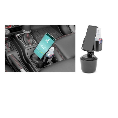 The WeatherTech CupFone® with Hand Sanitizer Holder safely lets you access your hand sanitizer while operating your mobile phone hands-free. It's custom-designed to securely hold one bottle of PURELL® Advanced Hand Sanitizer Gel 2 fl. oz. Portable Pump (two bottles included). Easy-to-install, the CupFone with Hand Sanitizer Holder is ideal for accessing your favorite navigation app or making hands-free voice commands – all while driving. Designed, engineered and manufactured in America! The WeatherTech CupFone® with Hand Sanitizer Holder safely lets you access your hand sanitizer while operating your mobile phone hands-free. It's custom-designed to securely hold one bottle of PURELL® Advanced Hand Sanitizer Gel 2 fl. oz. Portable Pump (two bottles included). Easy-to-install, the CupFone with Hand Sanitizer Holder is ideal for accessing your favorite navigation app or making hands-free voice commands – all while driving. Designed, engineered and manufactured in America!
