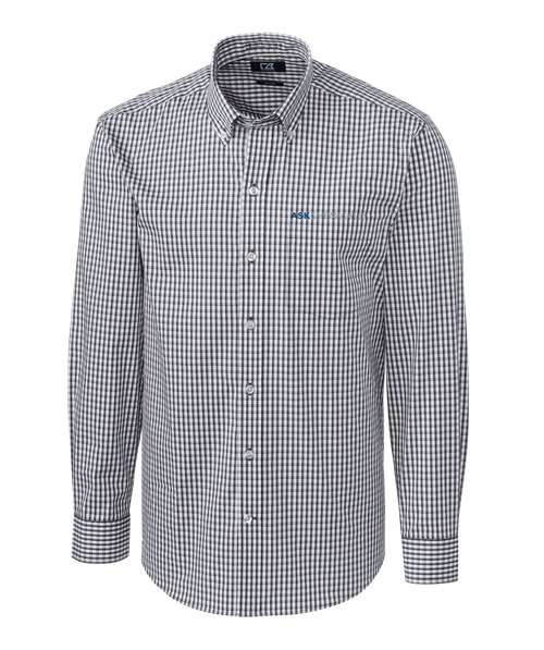 Cutter and Buck Men's Easy Care Stretch Gingham Long Sleeve Shirt