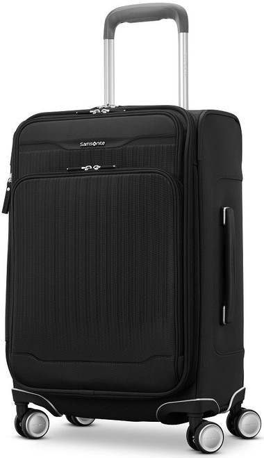 Samsonite Tricore Nylon main material resists dirt, water, oil and abrasions
Recyclex exterior and interior lining are made from fabric created using 100% post consumer recycled PET bottles
Aero-Trac dual durometer spinner wheels provide enhanced shock absorption and effortless maneuverability
Deluxe cushioning and soft rubber seals on wider pull handle combine to provide an exceptionally comfortable grip
"Right-Height" Pull Handle system features multiple height adjustments that makes it easy to custom fit the bag to most body types
Heavy-duty zippers provide superior burst strength
Carry handles stay flat against case when not in use to minimize damage while in transit
Rear kick plate for going up and down stairs
Padded Laptop Pocket Side pocket with USB pass-through
Long side pocket with pass through port allows you to charge your devices on the go
Two zippered storage pockets on the front panel
Removable FlexPack packing cube that also works as a compression panel, offering uniform compression and modular organization
SmartFix Buckles keep your tie-down straps out of the way when packing then fasten securely over your belongings
Samsonite Antimicrobial Handle (AMH) Technology
Tec-Kit designated pouch for your tech gear
Removable 3-1-1 WetPak, perfect during security checks
Quick change compartment provides quick and easy access to travel essentials

Packing Dimensions: 20.35" x 14.1" x 8"
Overall Dimensions: 23.25" x 15" x 10"