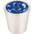 Blue Crystal Center Knob 1 1/16''   TK131  in Brushed Satin Nickel Shell