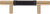 Zanzibar Black Leather Pull 3'' cc Warm Brass 280-BL-WB