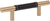 Zanzibar Black Leather Pull 3'' cc Warm Brass 280-BL-WB