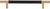 Zanzibar Black Leather Pull 6 5/16'' cc Warm Brass 281-BL-WB