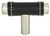 Zanzibar Black Leather Knob 1 7/8'' Brushed Nickel 288-BL-BRN