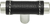Zanzibar Black Leather Knob 1 7/8'' Polished Chrome 288-BL-CH