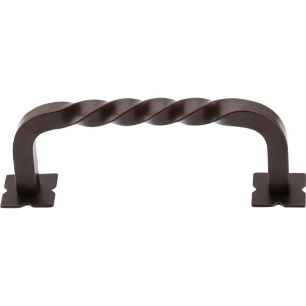 Normandy Square Twist D-pull backplates 3 3/4'' cc M784  in Oil Rubbed Bronze