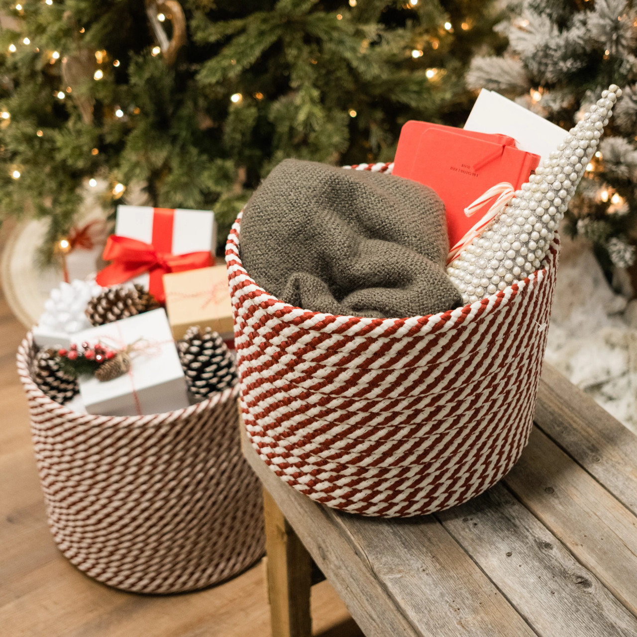 Twisted Christmas Woven Basket | Colonial Mills