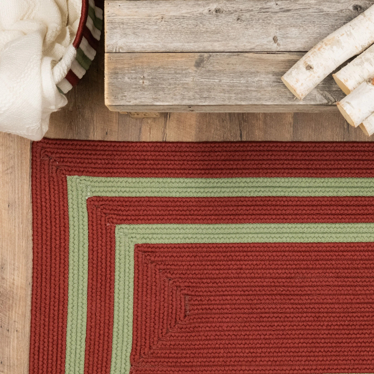 Double Border Christmas Rug | Colonial Mills