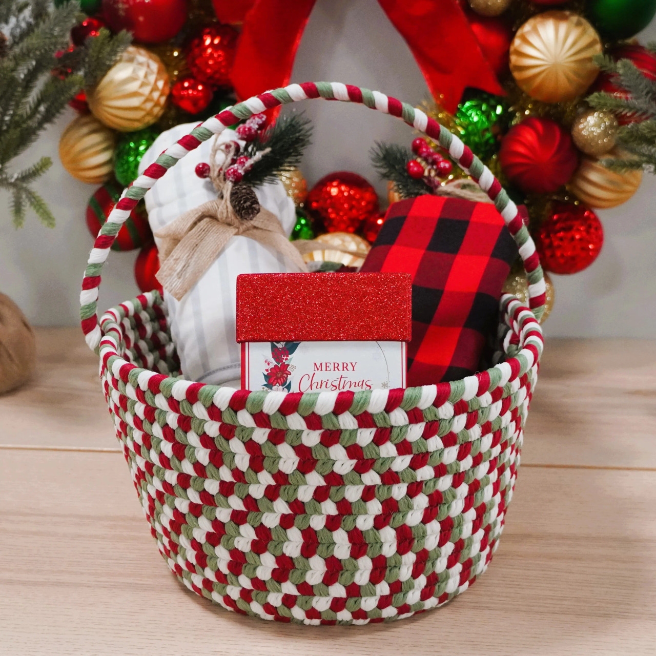 Holiday Multi Braided Gift Basket | Colonial Mills