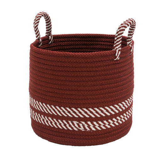 Red Twist Colonial Mills Jolly Holiday Floor Basket. Braided Christmas storage Made in the USA