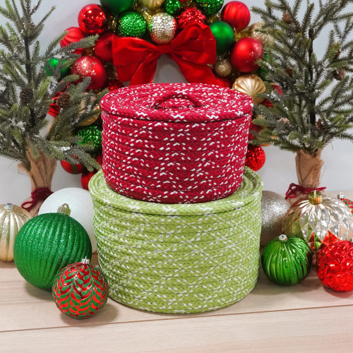 Holiday Wool Lidded Crock Basket | Colonial Mills