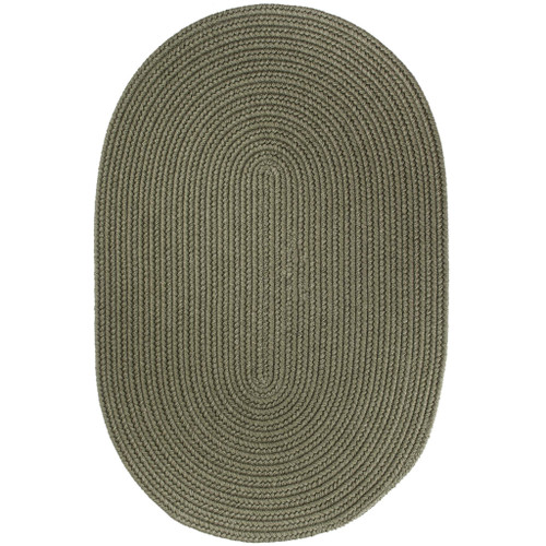 Wool Solids Area Rug - Oval - S111 Moss