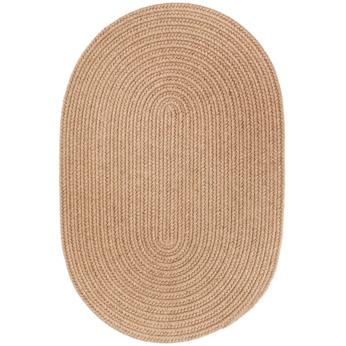 Wool Solids Area Rug - Oval - S114 Taupe