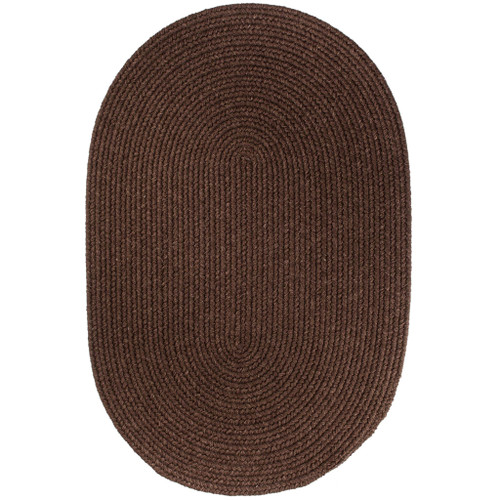 Wool Solids Area Rug - Oval - S116 Walnut