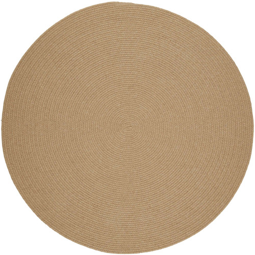 Wool Solids Area Rug - Round - S101 Wheat