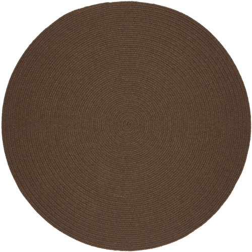 Wool Solids Area Rug - Round - S116 Walnut