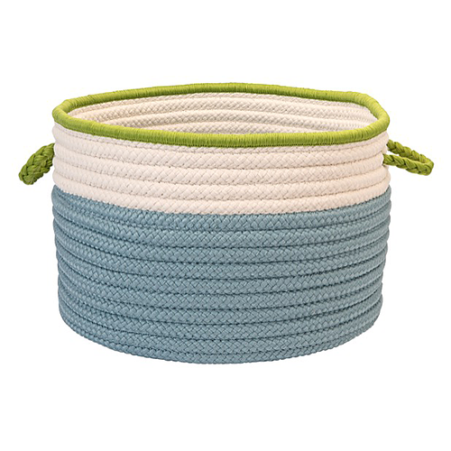 Light Blue & Bright Green Colonial Mills In The Band Baskets Braided Baskets Made in the USA