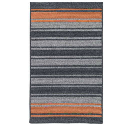 Charcoal & Orange Colonial Mills Frazada Stripe Rugs Braided Rugs Made in the USA