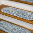 Lake Blue Colonial Mills Howell Tweed Stair Treads. Traditional oval braided stair treads made in the USA
