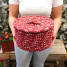 Red Colonial Mills Sneaky Santa Lidded Crock Baskets. Braided Christmas Storage Made in the USA