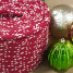 Red Colonial Mills Sneaky Santa Lidded Crock Baskets. Braided Christmas Storage Made in the USA